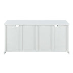 Meuble TV de ferme 4 portes en chêne rustique / gris délavé / blanc brossé