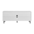Meuble TV 58", Blanc/Noir et Frêne Assemblé, 2 portes, Convient aux TV jusqu'à 65"