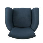 Fauteuil club capitonné bleu marine avec garniture cloutée – Siège unique