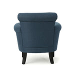 Fauteuil club capitonné bleu marine avec garniture cloutée – Siège unique