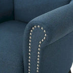Fauteuil club capitonné bleu marine avec garniture cloutée – Siège unique