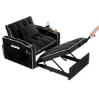Fauteuil-lit dépliant réglable noir/gris, une place