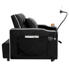 Fauteuil-lit dépliant réglable noir/gris, une place