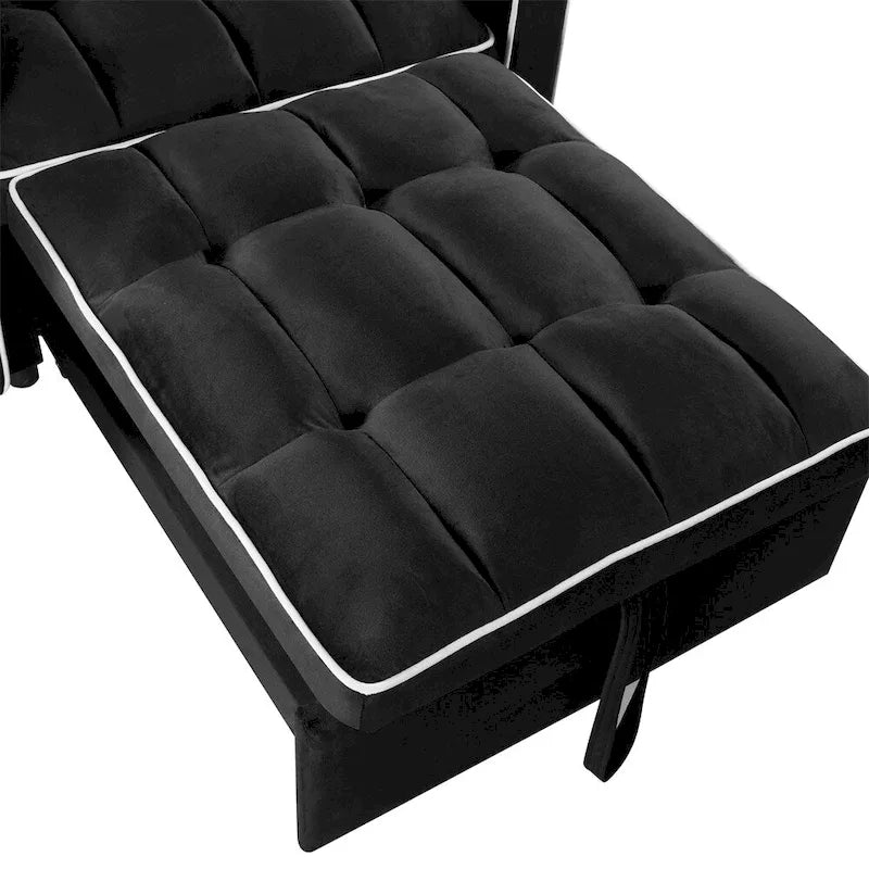 Fauteuil-lit dépliant réglable noir/gris, une place