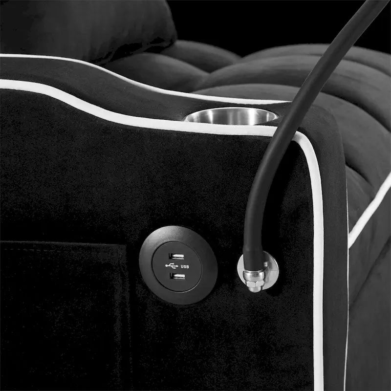 Fauteuil-lit dépliant réglable noir/gris, une place
