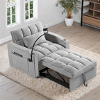 Fauteuil-lit dépliant réglable noir/gris, une place