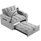 Fauteuil-lit dépliant réglable noir/gris, une place