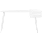 Bureau blanc mat de style Mid-Century à 2 tiroirs pour 1 personne