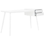 Bureau blanc mat de style Mid-Century à 2 tiroirs pour 1 personne