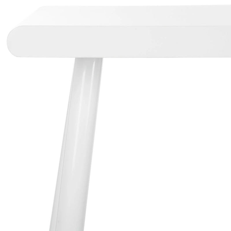Bureau blanc mat de style Mid-Century à 2 tiroirs pour 1 personne