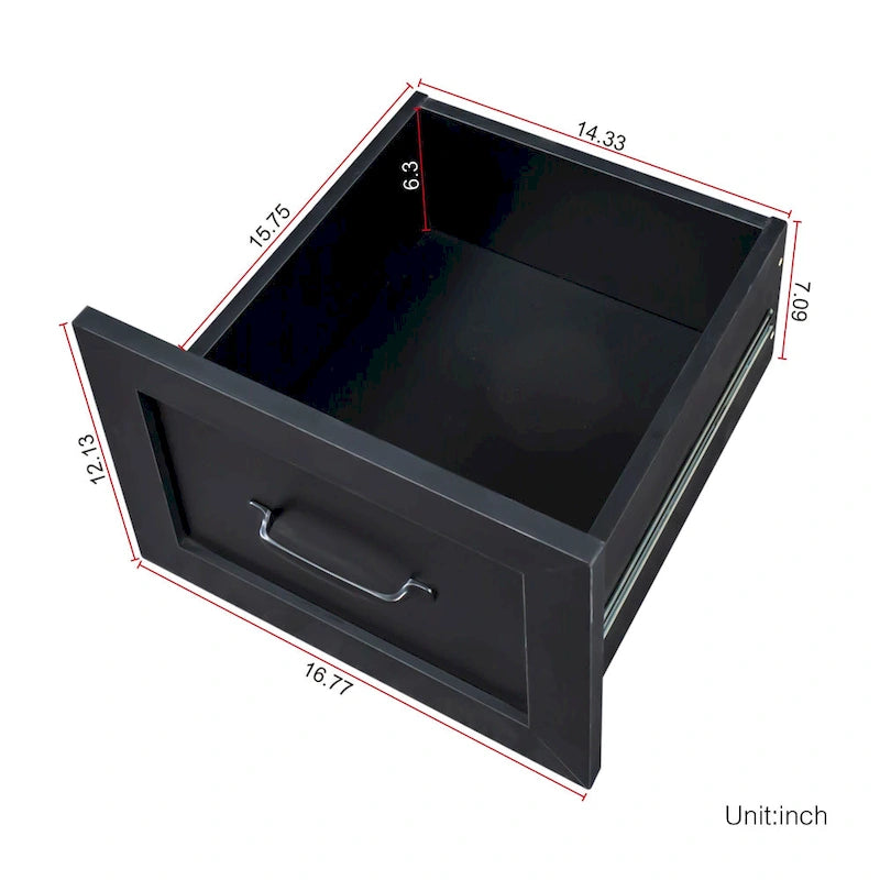 Bureau informatique blanc/noir avec étagère à 2 niveaux et 2 tiroirs, 1 personne