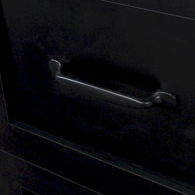 Bureau informatique blanc/noir avec étagère à 2 niveaux et 2 tiroirs, 1 personne