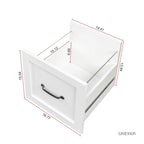 Bureau informatique blanc/noir avec étagère à 2 niveaux et 2 tiroirs, 1 personne