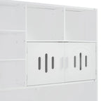 Lit de repos blanc pleine grandeur avec rangement hydraulique, armoire et étagère, simple