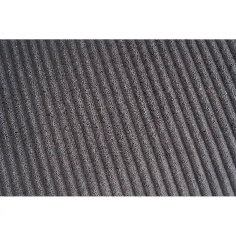 Canapé sectionnel d'angle 4 places en velours côtelé gris / gris clair / blanc avec méridienne