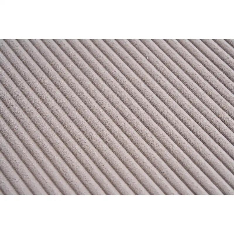 Canapé sectionnel d'angle 4 places en velours côtelé gris / gris clair / blanc avec méridienne
