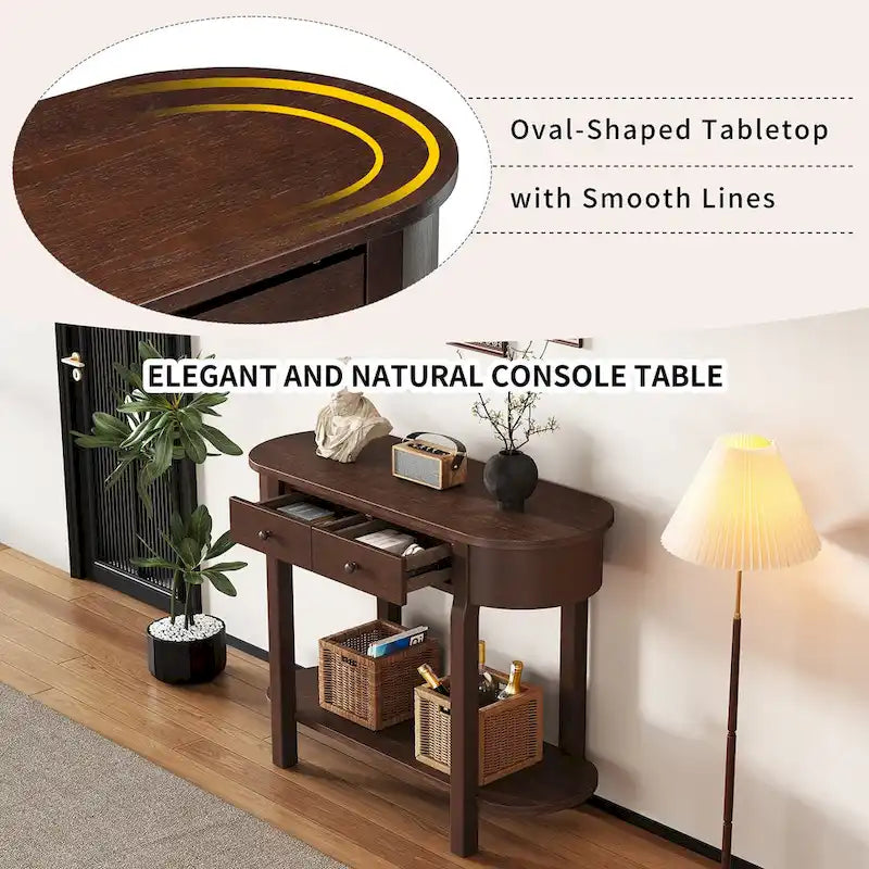 Bleu marine / Blanc antique / Vert turquoise / Espresso / Gris, console vintage brillante avec 2 tiroirs, pour 1