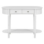 Bleu marine / Blanc antique / Vert turquoise / Espresso / Gris, console vintage brillante avec 2 tiroirs, pour 1