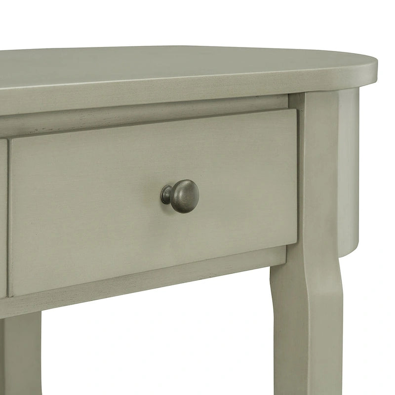 Bleu marine / Blanc antique / Vert turquoise / Espresso / Gris, console vintage brillante avec 2 tiroirs, pour 1