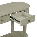 Bleu marine / Blanc antique / Vert turquoise / Espresso / Gris, console vintage brillante avec 2 tiroirs, pour 1