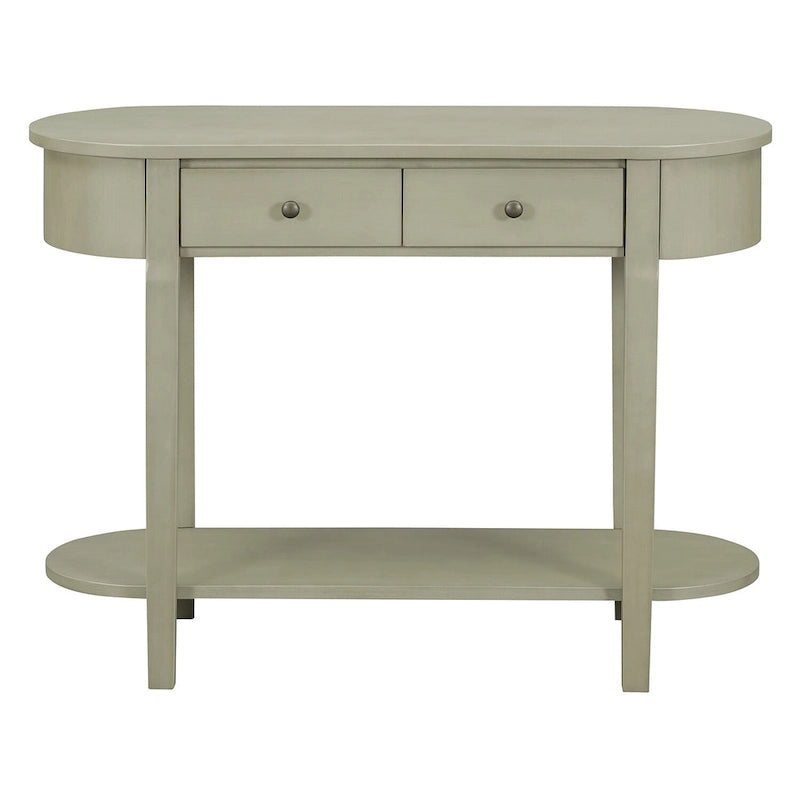 Bleu marine / Blanc antique / Vert turquoise / Espresso / Gris, console vintage brillante avec 2 tiroirs, pour 1