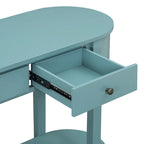 Bleu marine / Blanc antique / Vert turquoise / Espresso / Gris, console vintage brillante avec 2 tiroirs, pour 1
