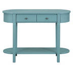 Bleu marine / Blanc antique / Vert turquoise / Espresso / Gris, console vintage brillante avec 2 tiroirs, pour 1