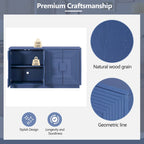 Buffet à 4 portes cannelées bleu marine / expresso / blanc antique