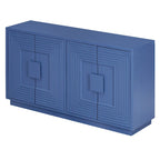 Buffet à 4 portes cannelées bleu marine / expresso / blanc antique