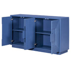 Buffet à 4 portes cannelées bleu marine / expresso / blanc antique
