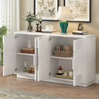 Buffet à 4 portes cannelées bleu marine / expresso / blanc antique
