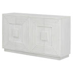 Buffet à 4 portes cannelées bleu marine / expresso / blanc antique
