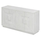 Buffet à 4 portes cannelées bleu marine / expresso / blanc antique