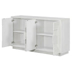 Buffet à 4 portes cannelées bleu marine / expresso / blanc antique