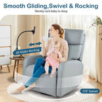 Fauteuil inclinable électrique pivotant, Gris clair / Bleu gris, individuel, PU