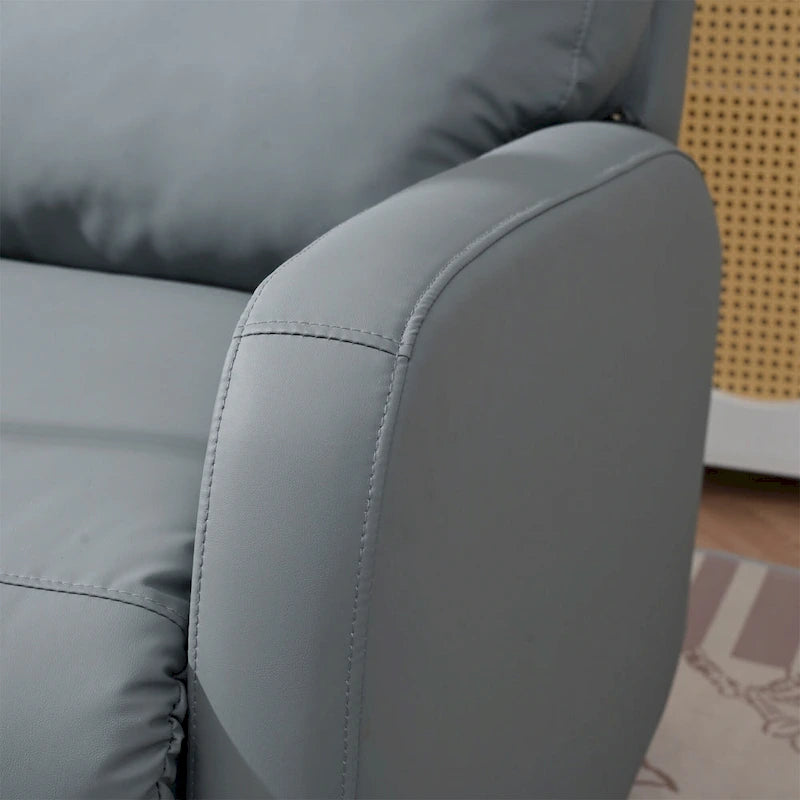 Fauteuil inclinable électrique pivotant, Gris clair / Bleu gris, individuel, PU