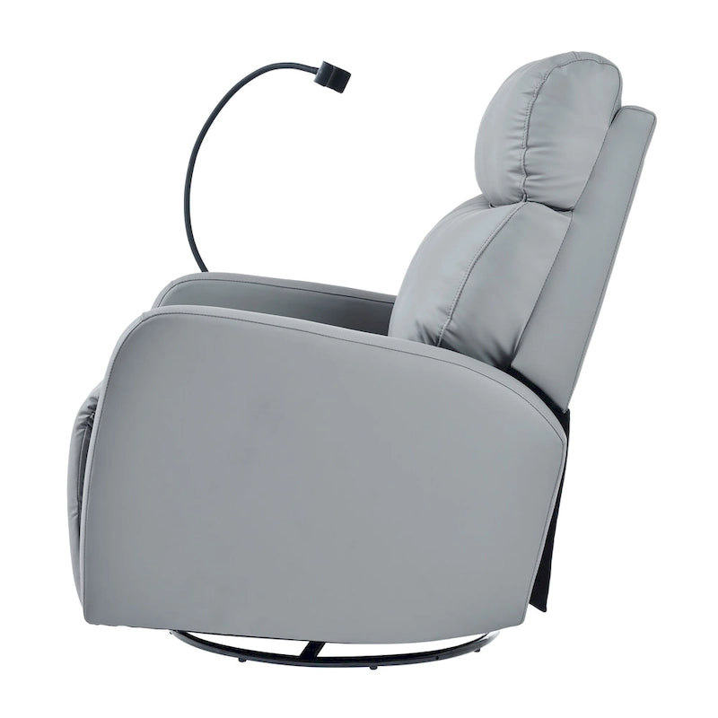Fauteuil inclinable électrique pivotant, Gris clair / Bleu gris, individuel, PU