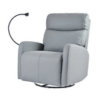 Fauteuil inclinable électrique pivotant, Gris clair / Bleu gris, individuel, PU