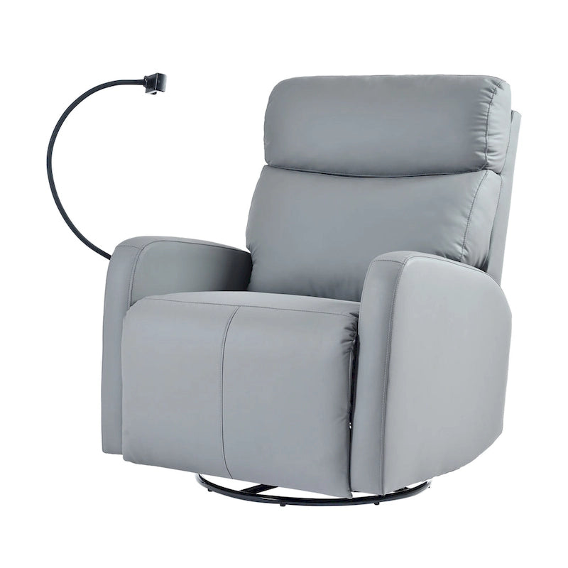 Fauteuil inclinable électrique pivotant, Gris clair / Bleu gris, individuel, PU