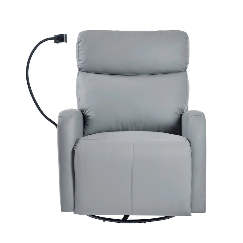 Fauteuil inclinable électrique pivotant, Gris clair / Bleu gris, individuel, PU