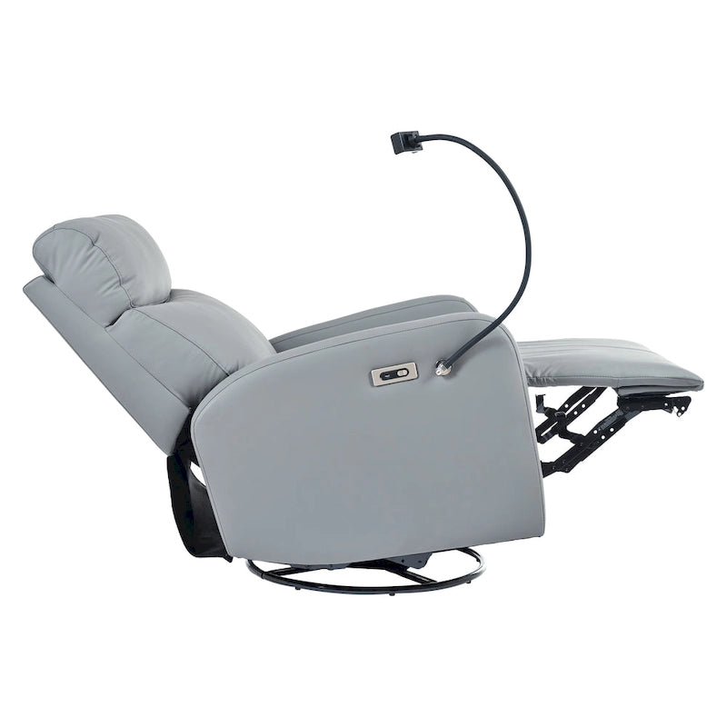 Fauteuil inclinable électrique pivotant, Gris clair / Bleu gris, individuel, PU
