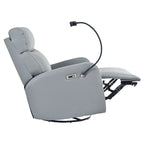 Fauteuil inclinable électrique pivotant, Gris clair / Bleu gris, individuel, PU