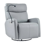 Fauteuil inclinable électrique pivotant, Gris clair / Bleu gris, individuel, PU