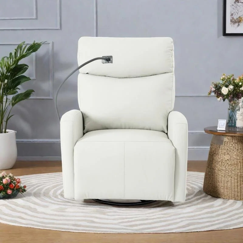 Fauteuil inclinable électrique pivotant, Gris clair / Bleu gris, individuel, PU