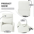 Fauteuil inclinable électrique pivotant, Gris clair / Bleu gris, individuel, PU