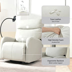 Fauteuil inclinable électrique pivotant, Gris clair / Bleu gris, individuel, PU