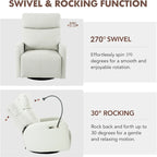 Fauteuil inclinable électrique pivotant, Gris clair / Bleu gris, individuel, PU