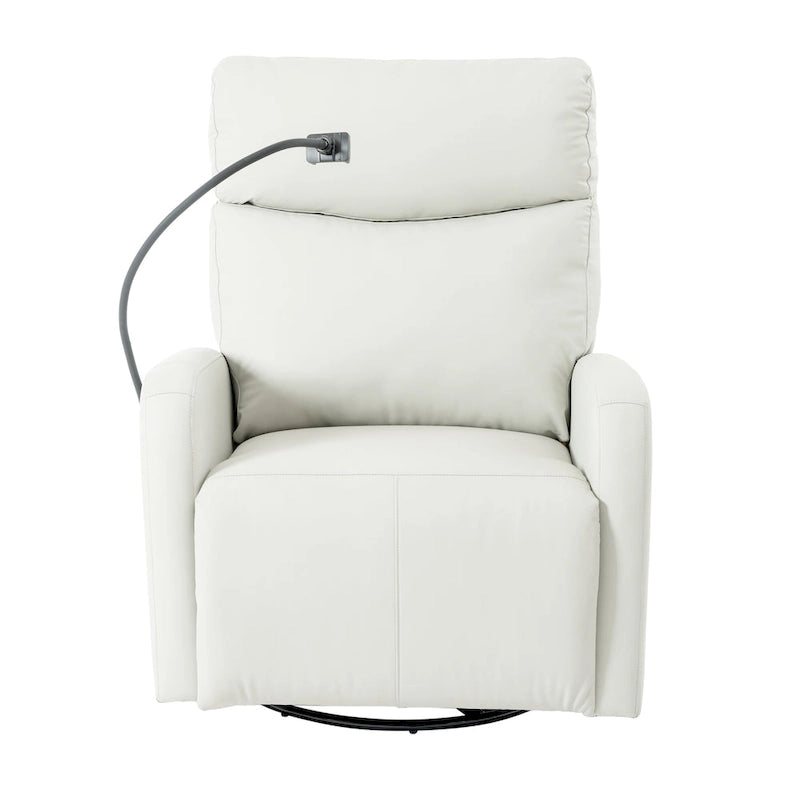 Fauteuil inclinable électrique pivotant, Gris clair / Bleu gris, individuel, PU