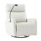 Fauteuil inclinable électrique pivotant, Gris clair / Bleu gris, individuel, PU