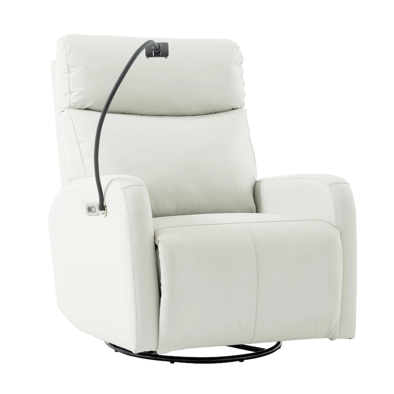 Fauteuil inclinable électrique pivotant, Gris clair / Bleu gris, individuel, PU
